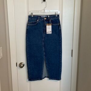NWT Denim midi skirt